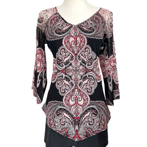 INC International Concepts Paisley Top, Women’s S Whimsigoth Gothic Dark Fairy - Picture 1 of 9
